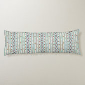 Aztec Shapes V Pattern Rusts Cream Blauwgroen-Blue Lichaamskussen (Achterkant)