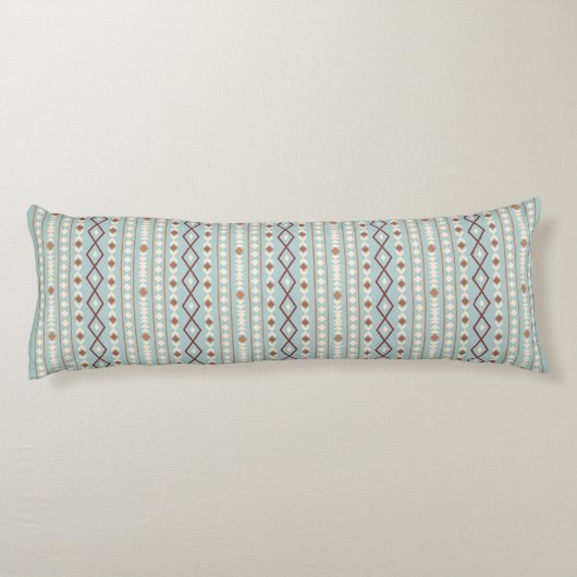 Aztec Shapes V Pattern Rusts Cream Blauwgroen-Blue Lichaamskussen (Achterkant)