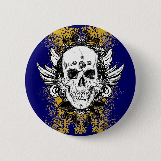 Aztec-Skull Ronde Button 5,7 Cm (Voorkant)