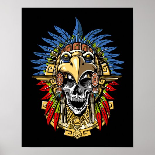 Aztec Skull Warrior Poster (Voorkant)