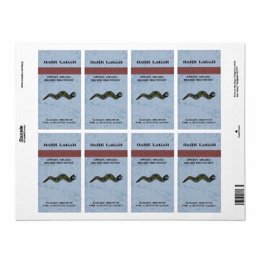 Aztec Snake Home Made Bierlabels Etiket (Full Sheet)