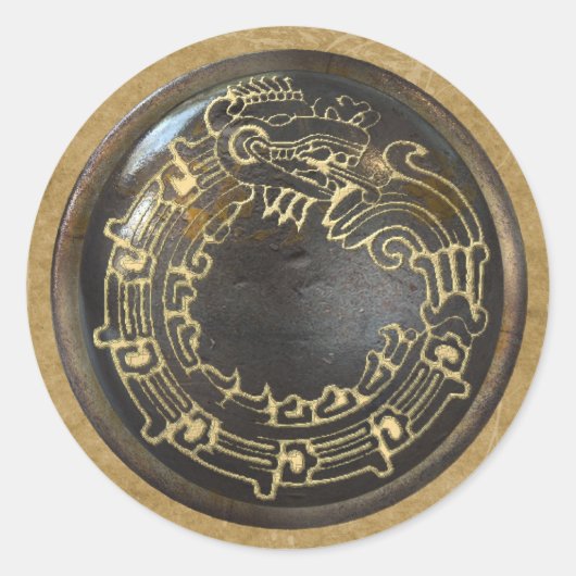 Aztec Snake Ronde Sticker (Voorkant)