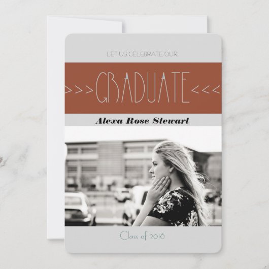 Aztec soirée tendance de graduation | FAIRE-PART (Devant)