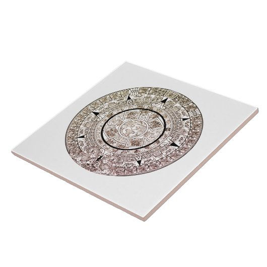Aztec Solar Disk Calendar Tegeltje (Zijkant)