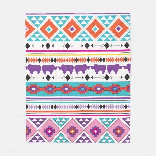 Aztec South West Pattern Fleece Deken (Voorkant)