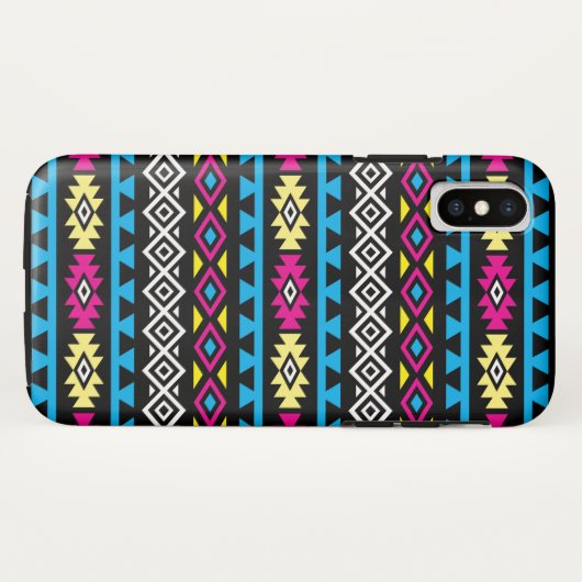 Aztec stileerde Groot Patroon II CMYBW Case-Mate iPhone Case (Achterkant (horizontaal))