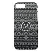 Aztec stileerde Ptn Blk & Grijze Case-Mate iPhone Case (Achterkant)