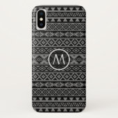 Aztec stileerde Ptn Blk & Grijze Case-Mate iPhone Case (Achterkant)