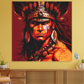 Aztec-strijder, Aztec-cultuur, Mayaanse cultuur Canvas Afdruk (Insitu (Woonkamer))