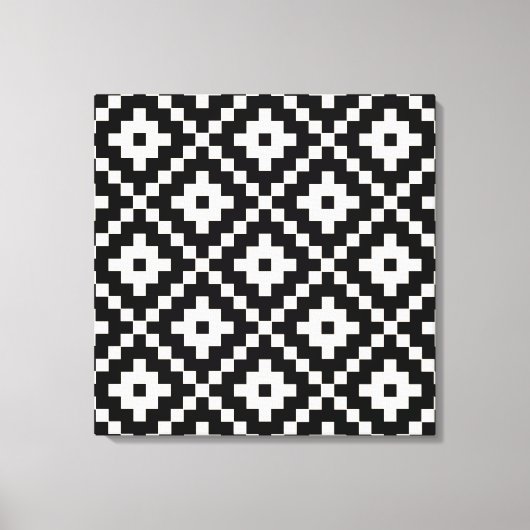 Aztec Style Block Print - Zwart en Crème (Voorkant)