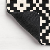 Aztec Style Block Print - zwart en crème Muismat (Hoek)