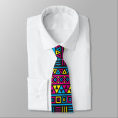 Aztec Style Herhaal patroon - CMY en zwart Stropdas (Gebonden)