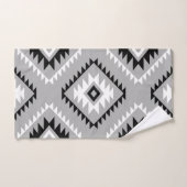 Aztec Style Motif Lg Pattern Black White Grey Handdoek (Handdoek)
