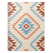 Aztec Style Motif Lg Pattern Blue Crm Terracottas Notitieboek (Voorkant)