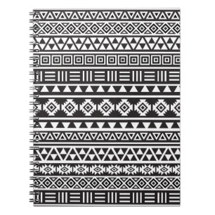 Aztec Style Pattern - Monochrome Notitieboek