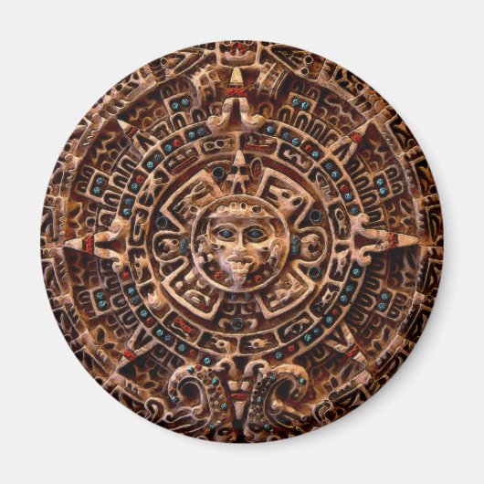 "AZTEC SUN CALENDAR" Magnets d'art (Devant)