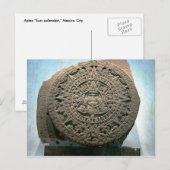 Aztec "Sun kalender", Mexico City Briefkaart (Voorkant / Achterkant)