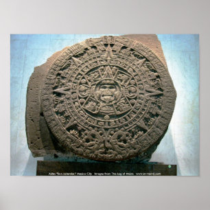 Aztec "Sun kalender", Mexico City Poster