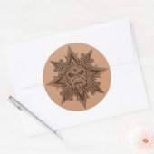 Aztec Sun Mask Brown Ronde Sticker (Envelop)