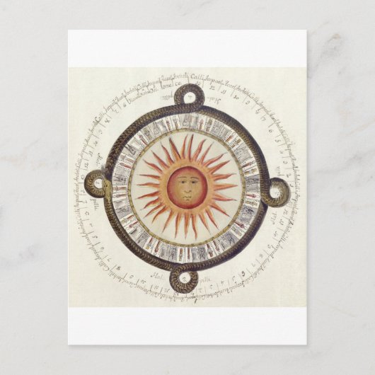 Aztec Sun Stone Calendar Briefkaart (Voorkant)