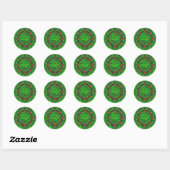 Aztec Sun Stone Green Design Ronde Sticker (Vel)