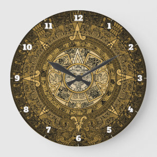 AZTEC SUN STONE KALENDER GOUD SYMBOOL GROTE KLOK