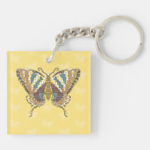 Aztec Swallowtail Acryl Sleutelhanger (Achterkant)