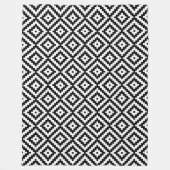 Aztec Symbool Block Rpt Ptn Black & White II Fleece Deken (Voorkant)