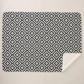 Aztec Symbool Block Rpt Ptn Black & White II Sherpa Deken (Voorkant (horizontaal))