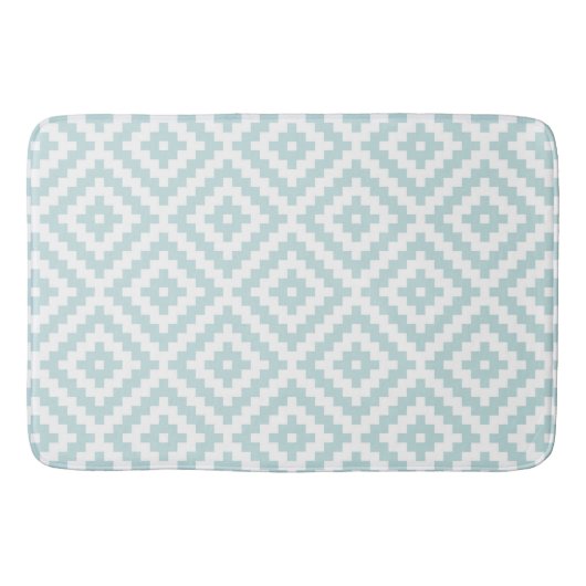 Aztec Symbool Blok PTN Eend Ei Blauw & Wit I Badmat (Voorkant)