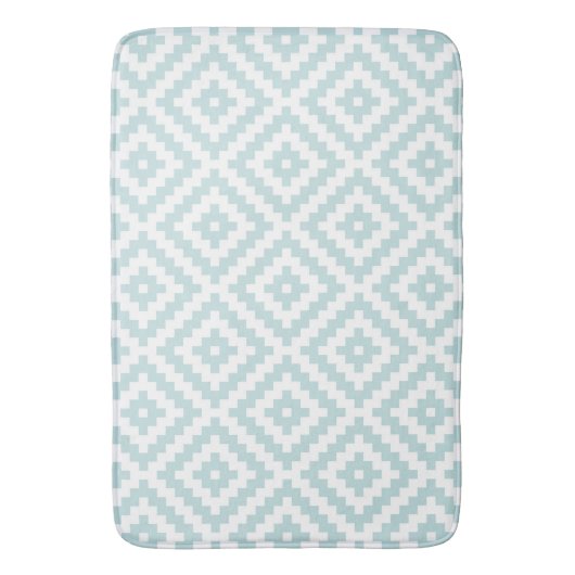 Aztec Symbool Blok PTN Eend Ei Blauw & Wit I Badmat (Voorkant Verticaal)