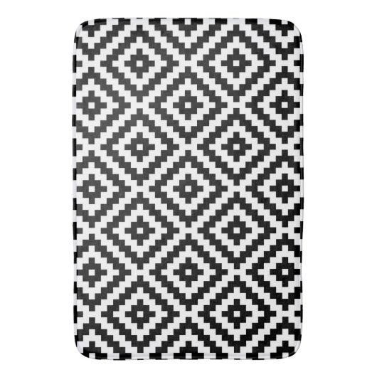 Aztec Symbool Blok Ptn zwart-wit I Badmat (Voorkant Verticaal)