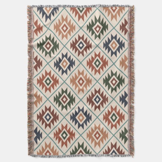 Aztec Symbool gestileerde Patroonkleurmengeling Deken (Voorkant Verticaal)