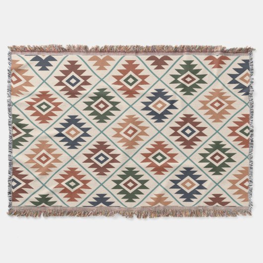 Aztec Symbool gestileerde Patroonkleurmengeling Deken (Voorkant)
