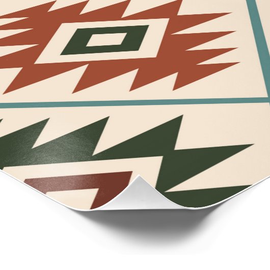 Aztec Symbool gestileerde Patroonkleurmengeling Perfect Poster (Hoek)