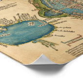 Aztec Tenochtitlan City Map, 1524 Hernan Cortes Poster (Hoek)