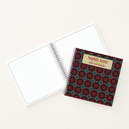 Aztec textiel geometrisch bourgognepatroon notitieboek