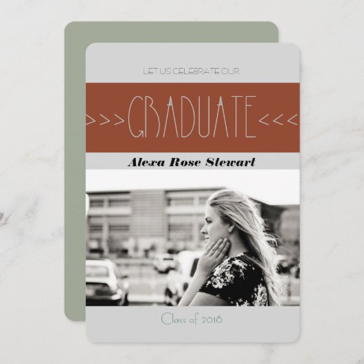 Aztec Trendy Afstudeerfeest | Aankondiging (Voorkant / Achterkant)