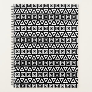 Aztec Triangles+Motif Carré blanc sur noir