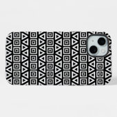 Aztec Triangles+Motif Carré blanc sur noir (Verso Horizontal)
