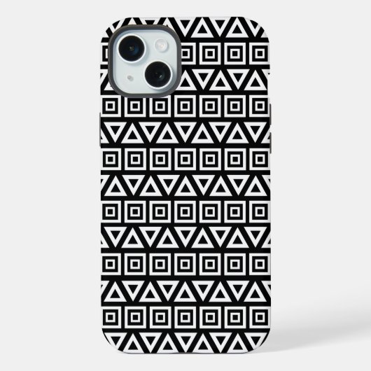 Aztec Triangles+Motif Carré blanc sur noir (Verso)