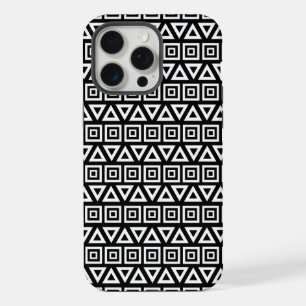 Aztec Triangles+Motif Carré blanc sur noir