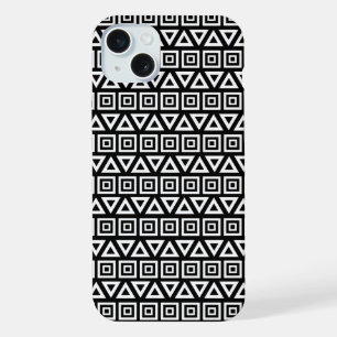 Aztec Triangles+Motif Carré blanc sur noir