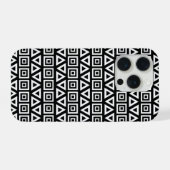 Aztec Triangles+Motif Carré blanc sur noir (Verso Horizontal)