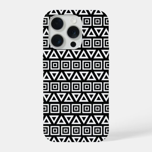 Aztec Triangles+Motif Carré blanc sur noir (Verso)