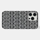 Aztec Triangles+Motif Carré blanc sur noir (Verso Horizontal)