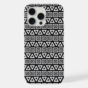 Aztec Triangles+Motif Carré blanc sur noir