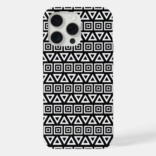 Aztec Triangles+Motif Carré blanc sur noir (Verso)
