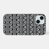 Aztec Triangles+Motif Carré blanc sur noir (Verso Horizontal)