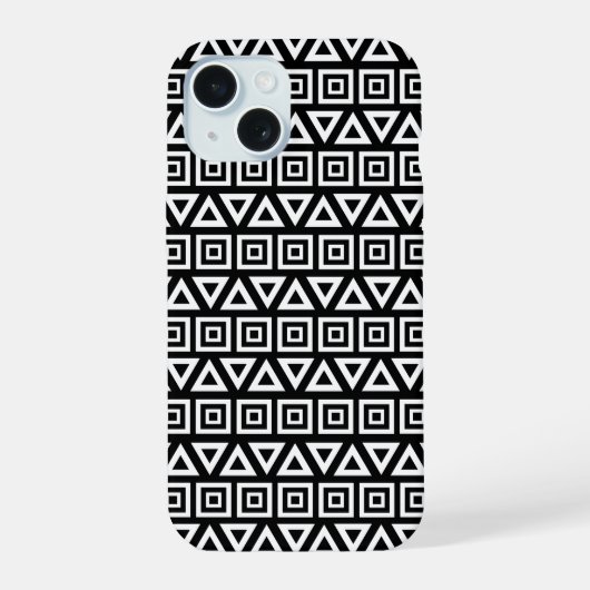 Aztec Triangles+Motif Carré blanc sur noir (Verso)